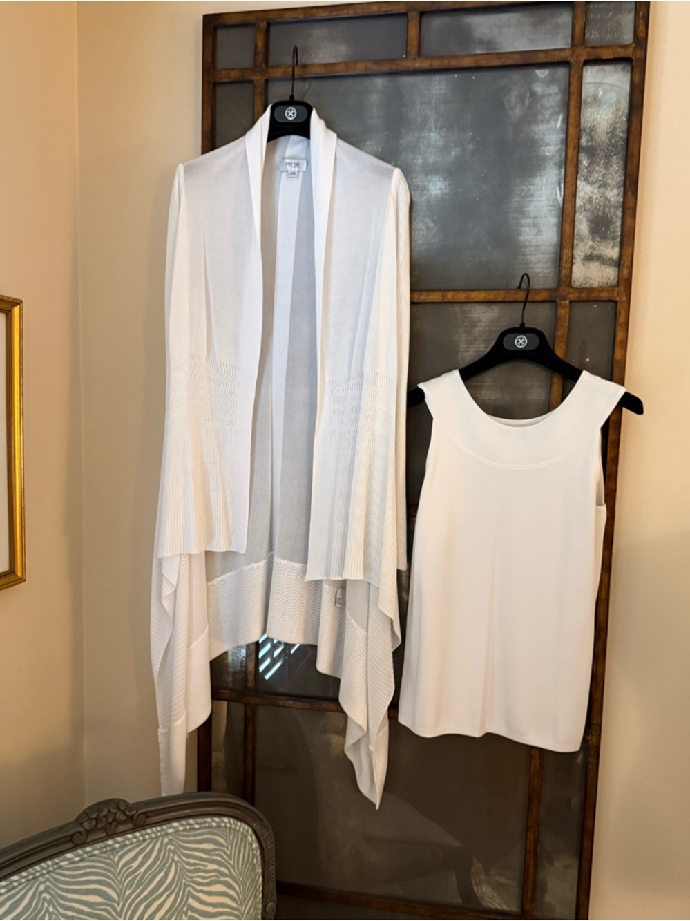 PER SE KNIT TOP AND CARDIGAN